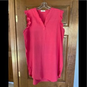 Pink linen dress cap sleeves